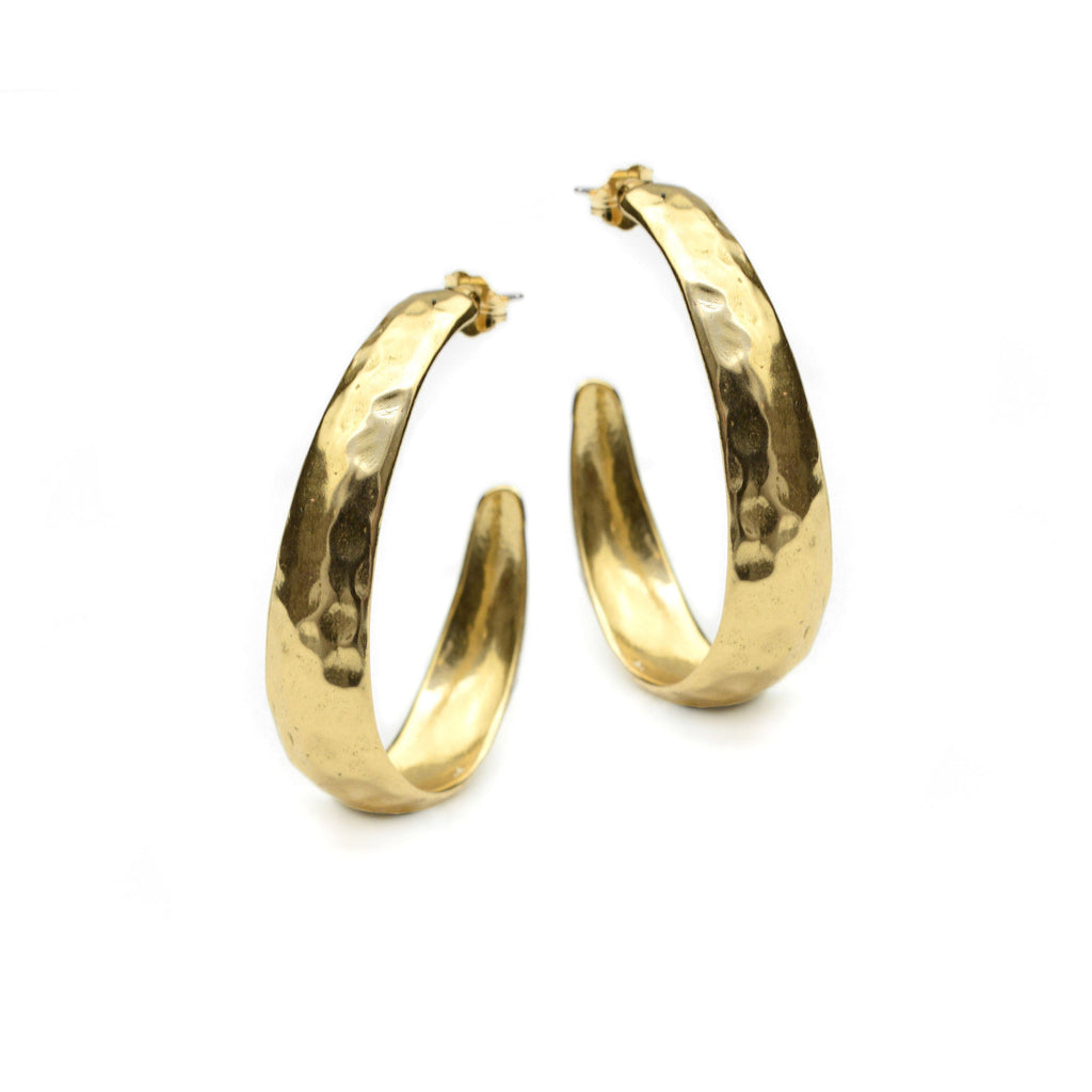 Hand-Formed Halo Bronze Earrings