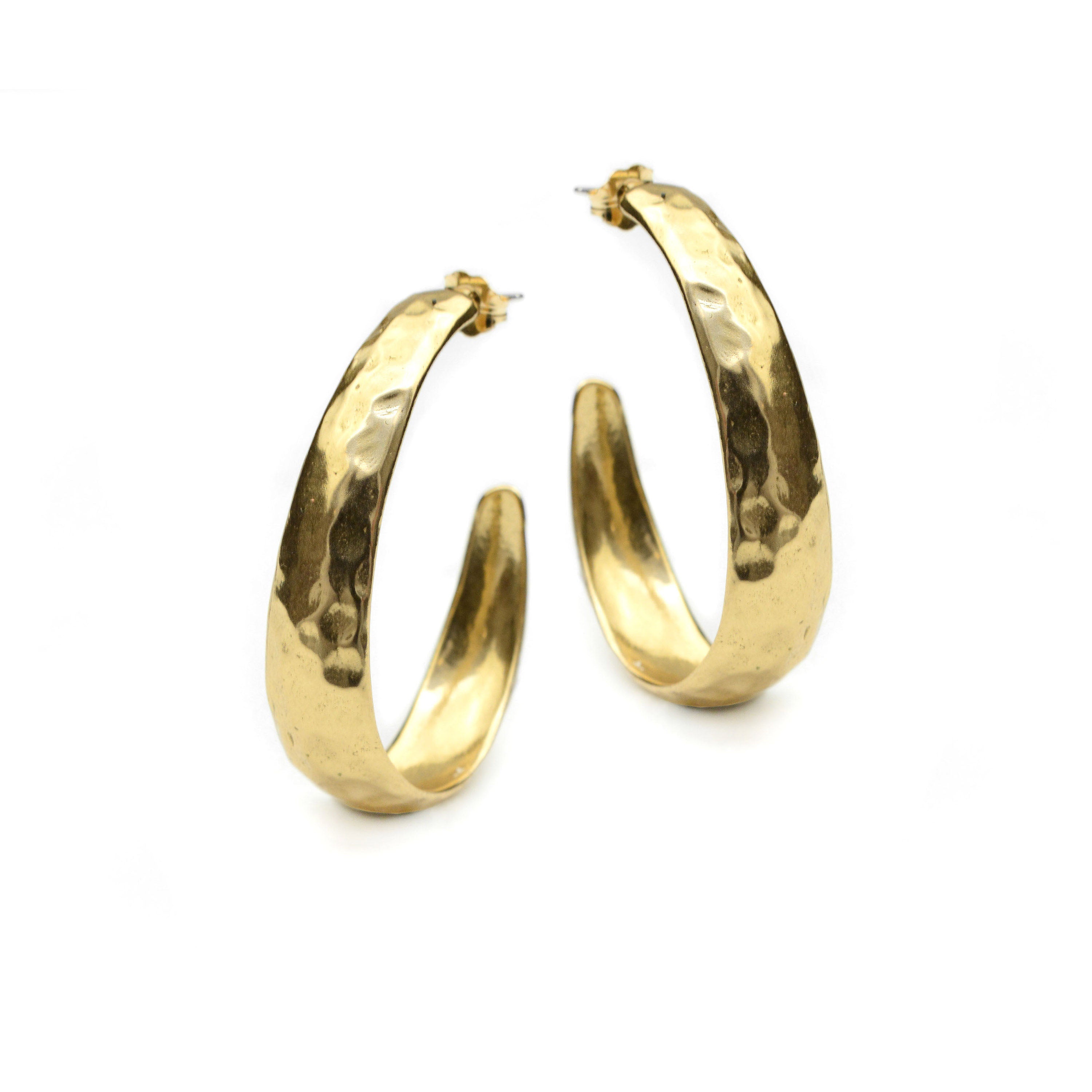 Hand-Formed Halo Bronze Earrings