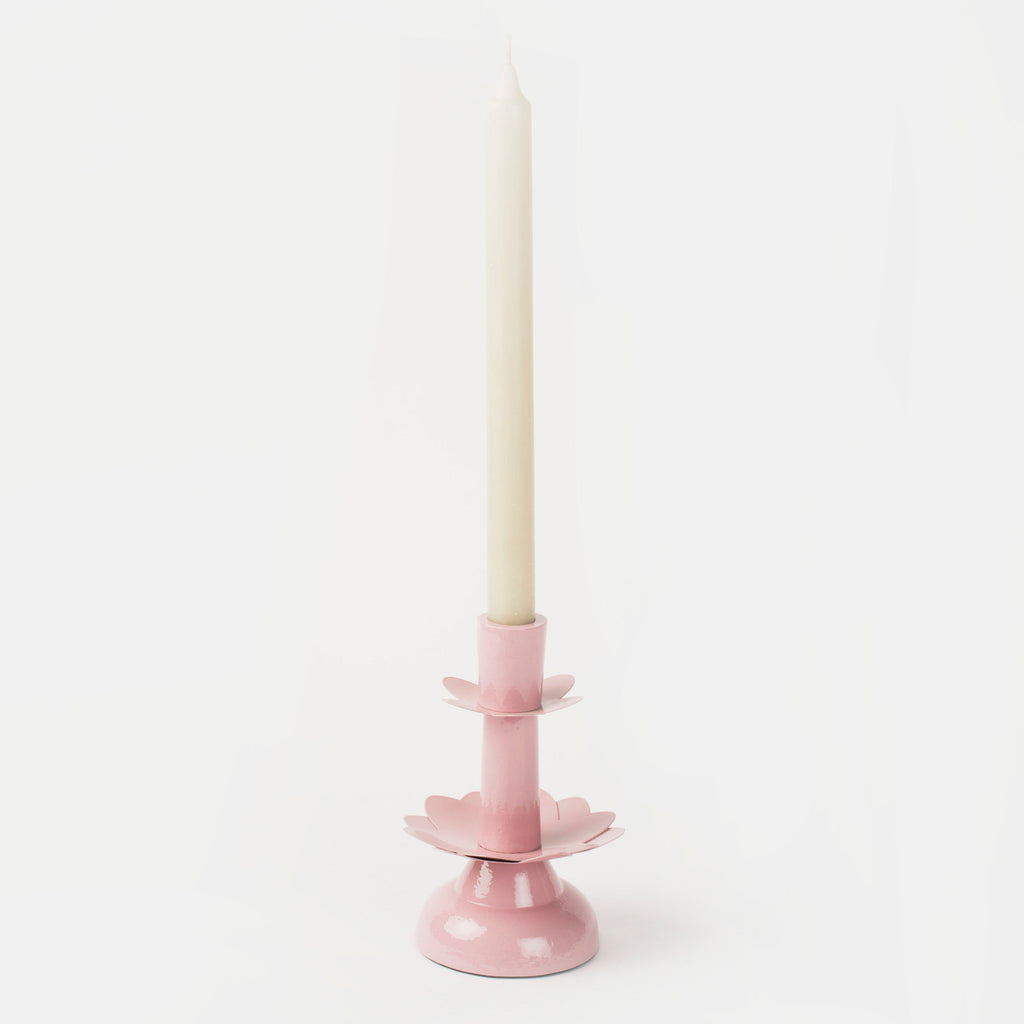 Lotus Blossom Metal Taper Candleholder