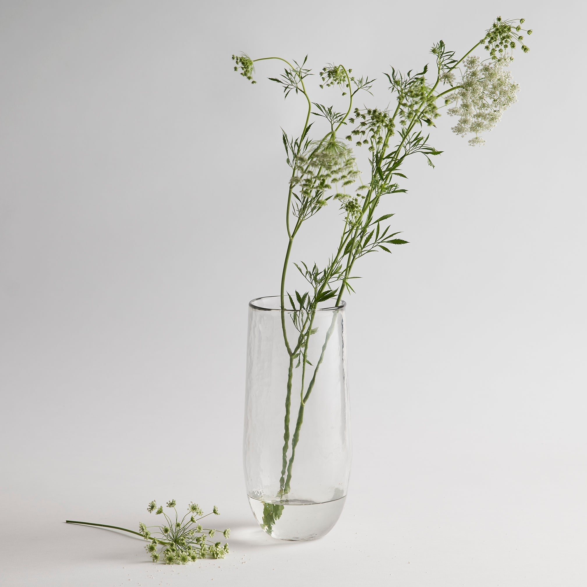 Tall Pebbled Glass Vase