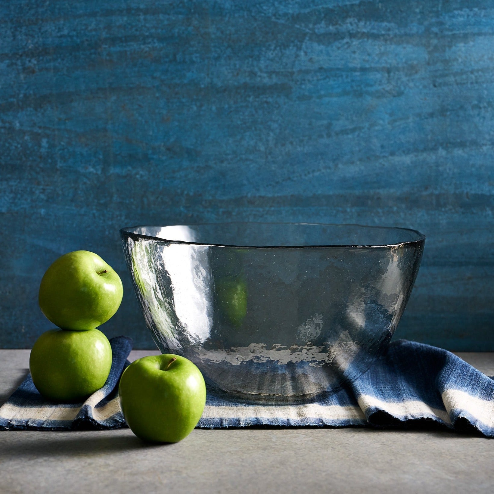 Pebbled Low Glass Bowl
