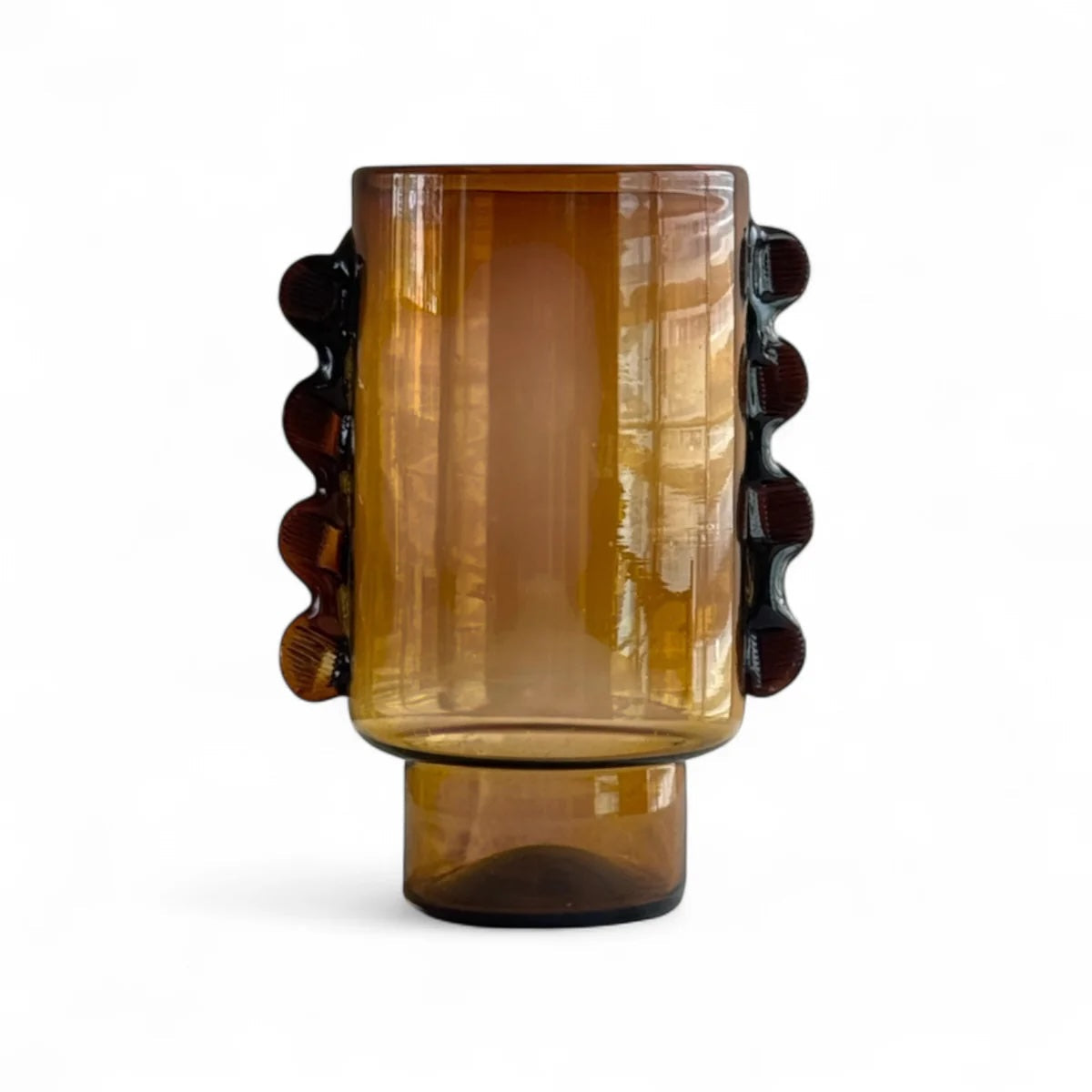 Mouth-Blown Recycled Amber Glass Vase