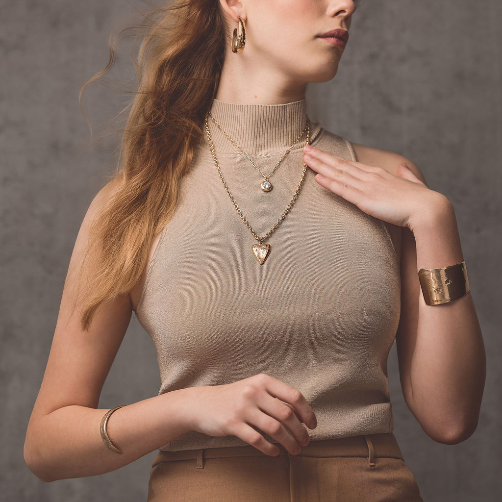 Hand-Formed Halo Bronze Earrings