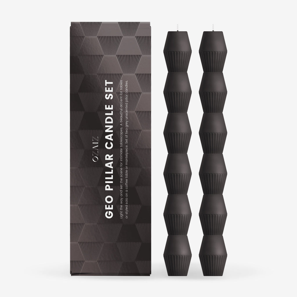 Geometric Pillar Candle Set