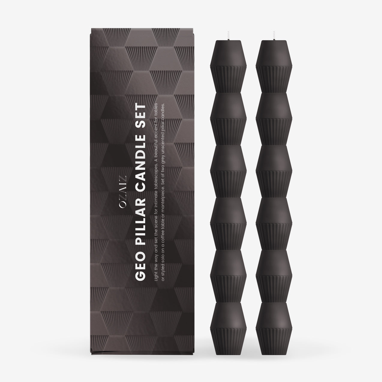 Geometric Pillar Candle Set
