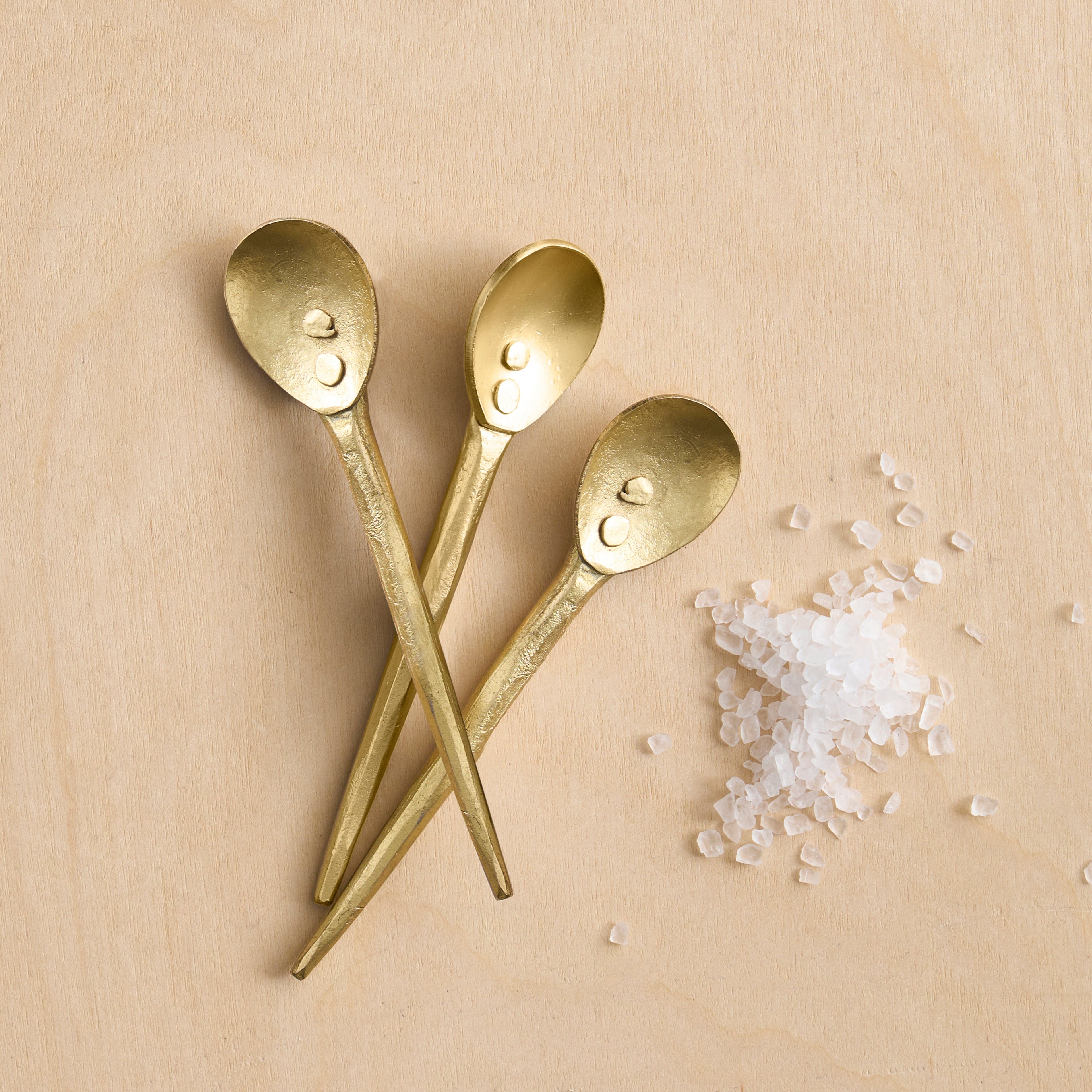 Mini Brass-Handled Spoon Set – Set of 3