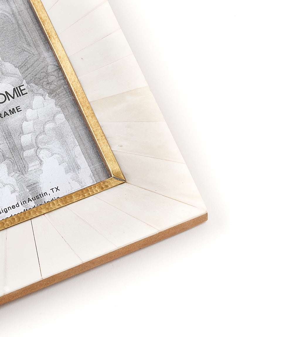 Handcrafted 4x6 Bone Mosaic Picture Frame