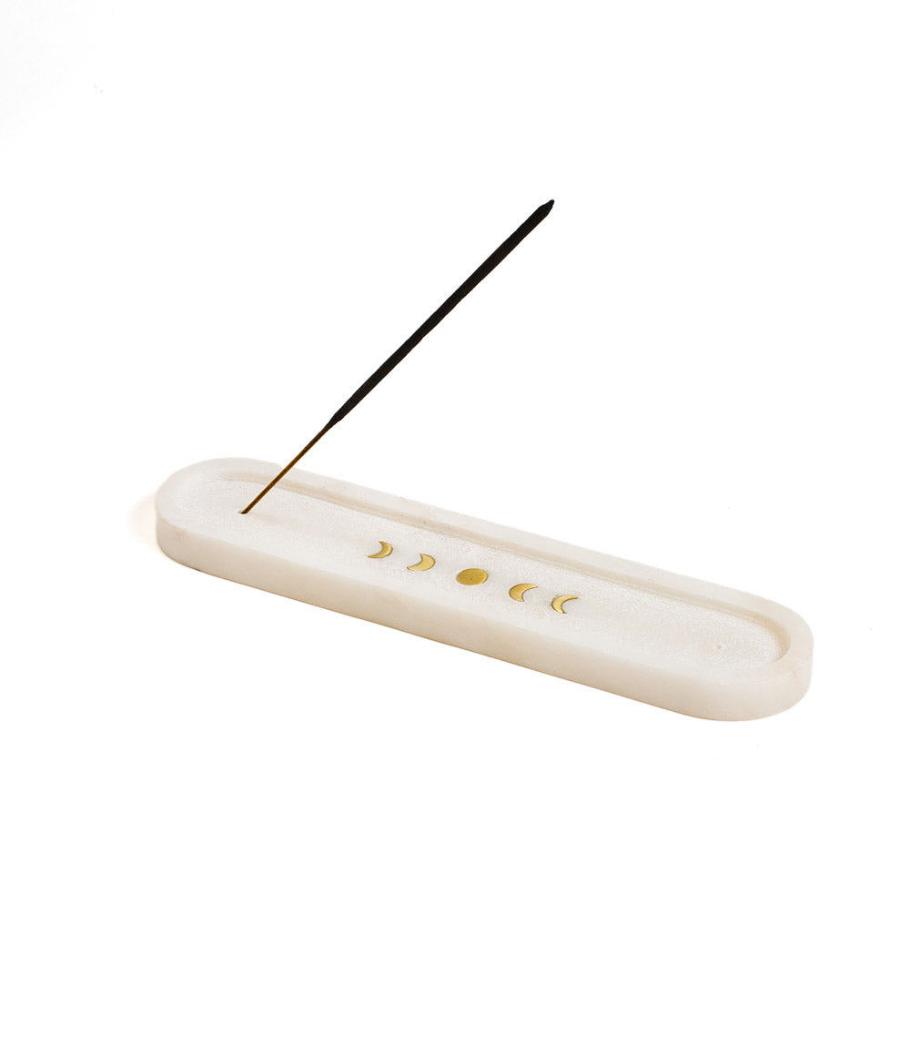 Moon Phase Marble Incense Holder