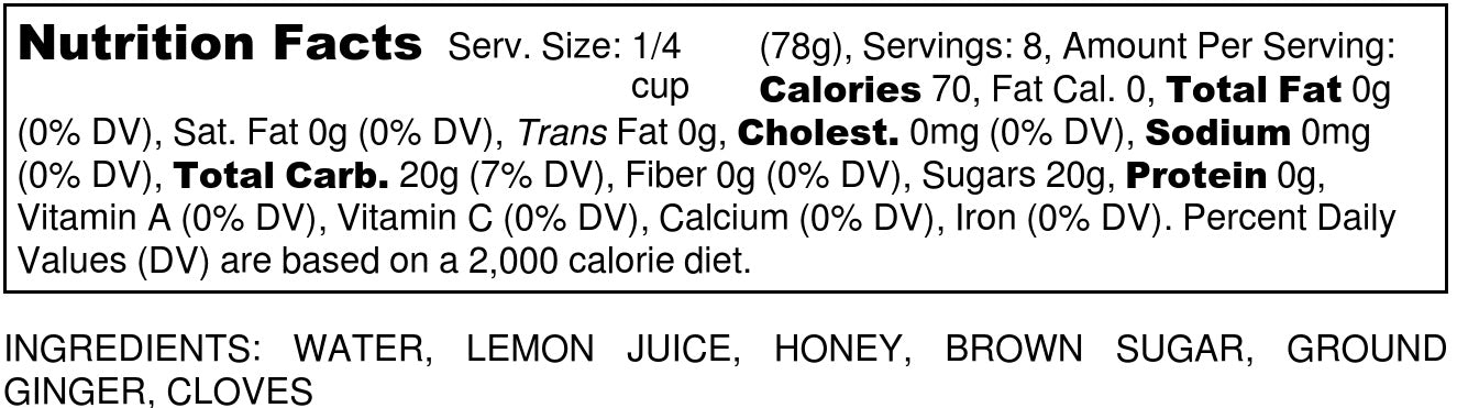 Hot Toddy Mix (Honey, Lemon & Ginger), 16oz
