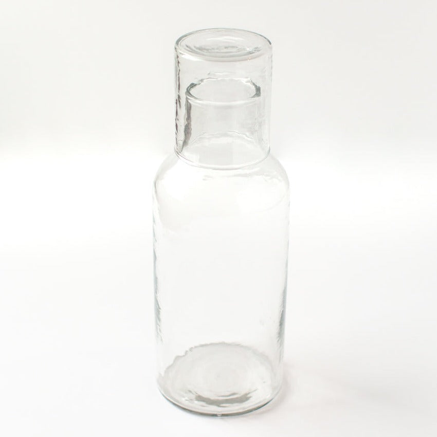 Handblown Hammered Glass Carafe Set