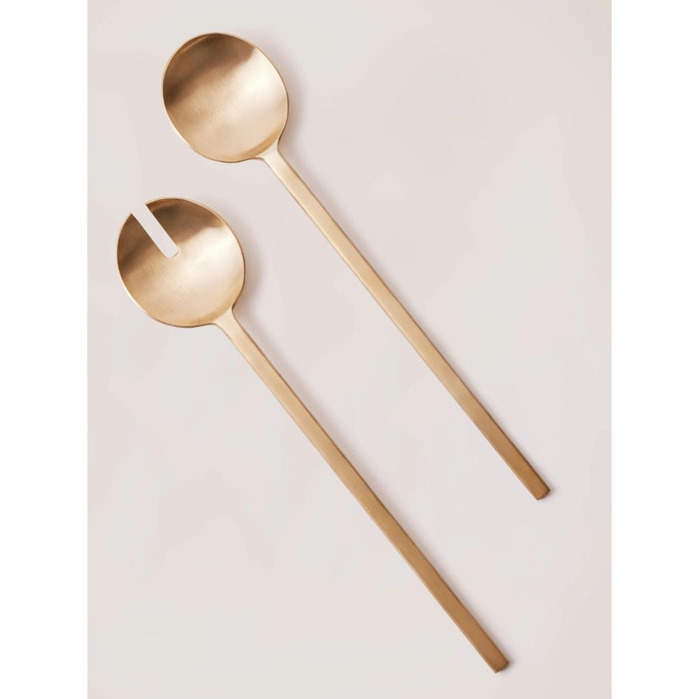 Fleck Brass Salad Servers