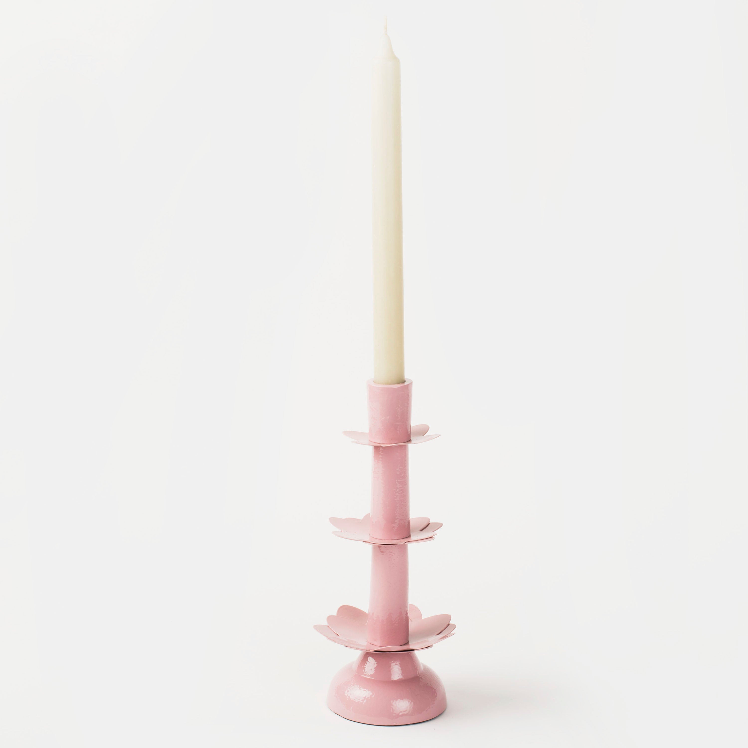 Lotus Blossom Metal Taper Candleholder