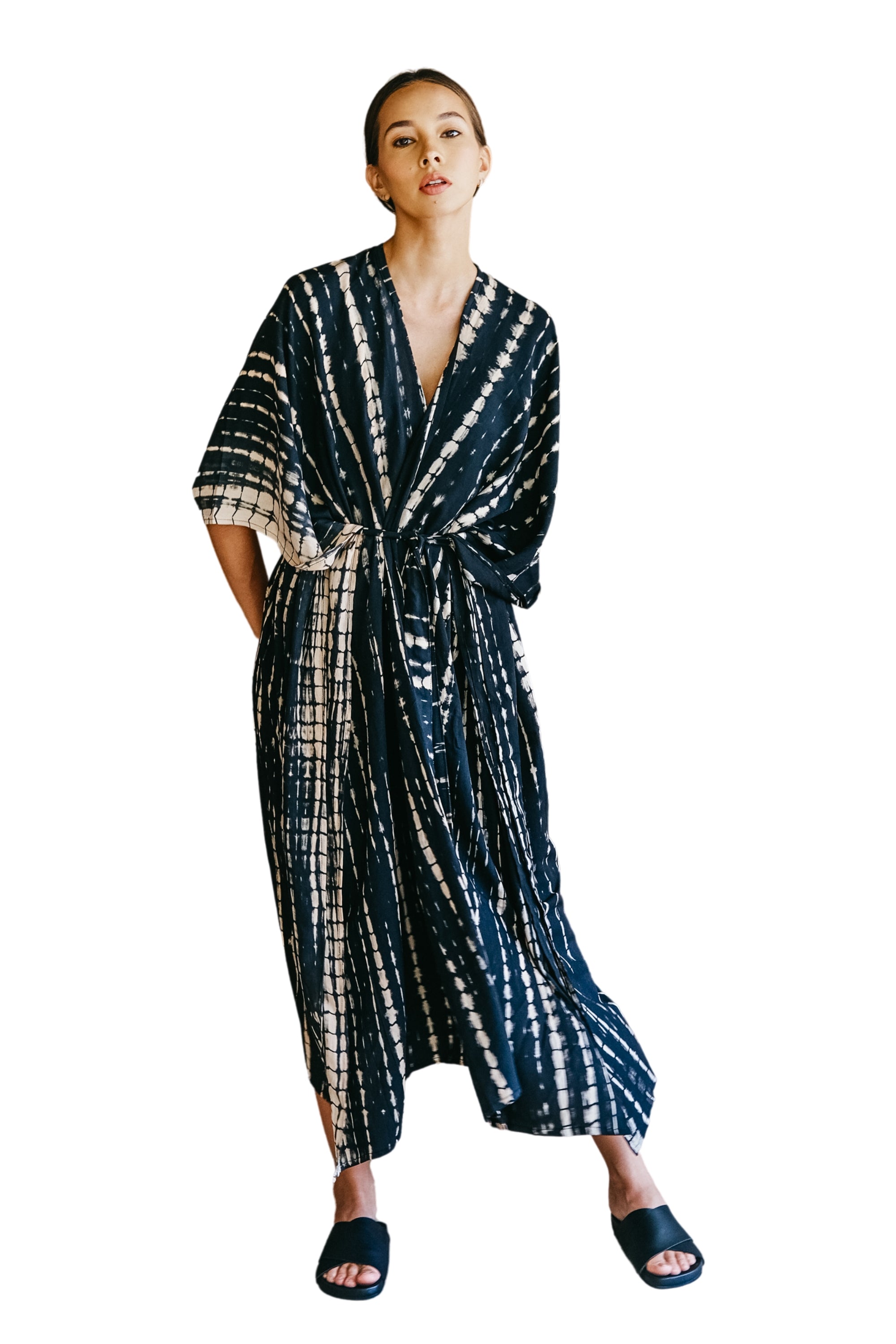 Hand-Dyed Maxi Kimono