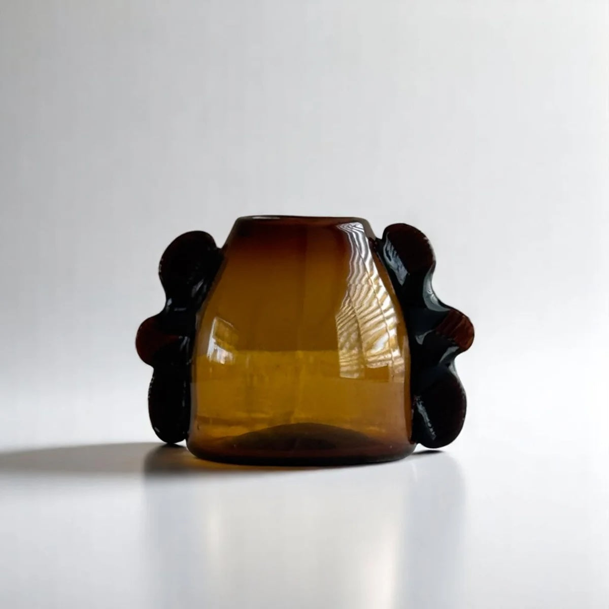 Mouth-Blown Recycled Amber Glass Bud Vase