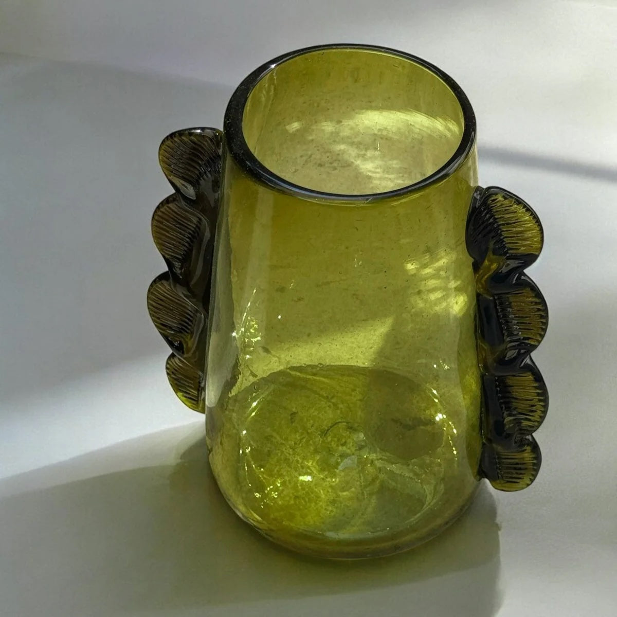 Mouthblown Recycled Green Glass Vase